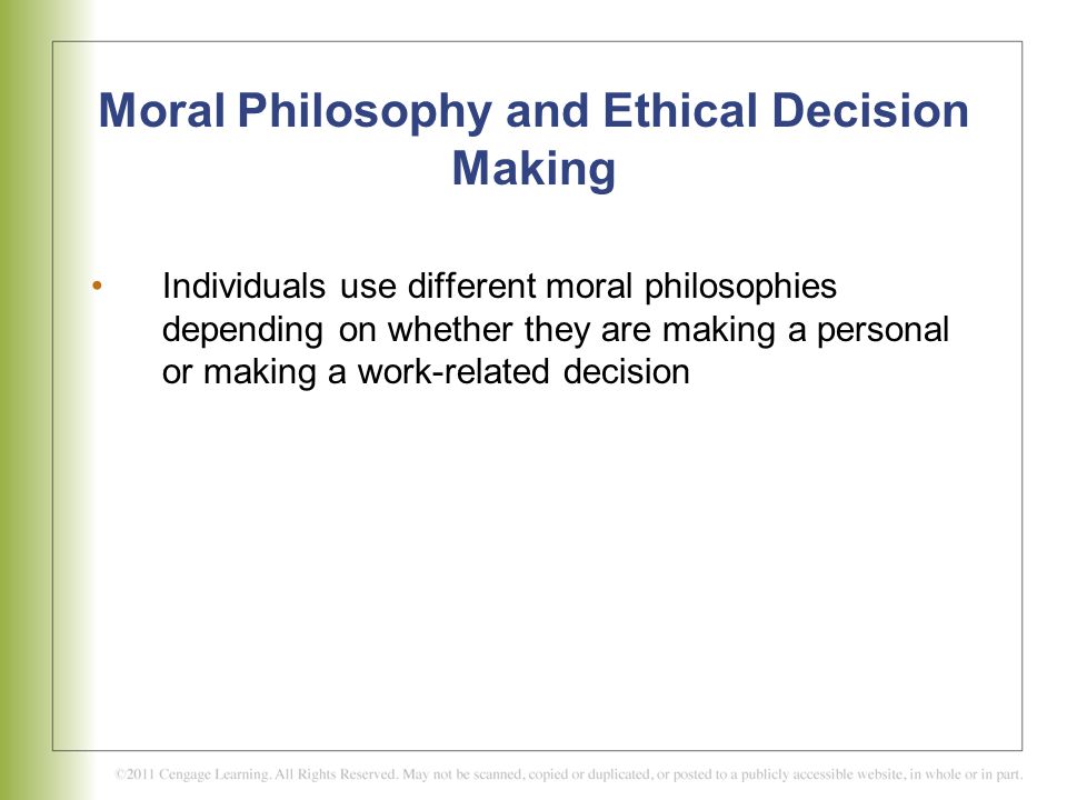 A Framework for Making Ethical Decisions